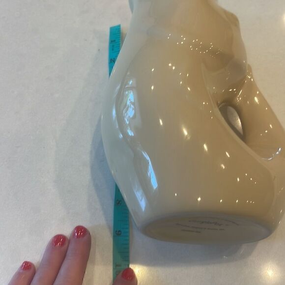 Gurgle pot pitcher, tan cream color large size see measurements great shape 2006 - Picture 5 of 6